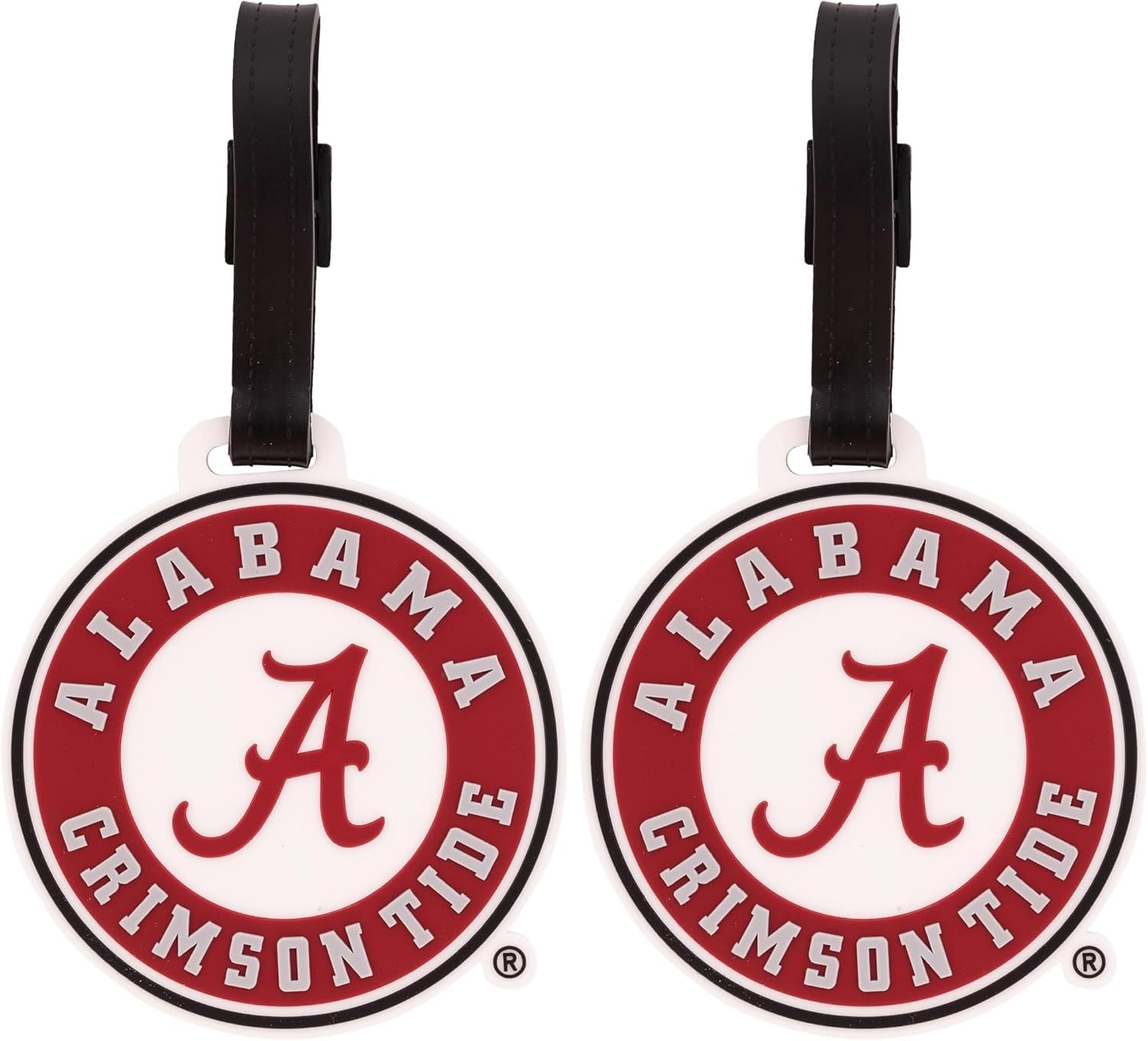 Desert Cactus University of Alabama Luggage Tag Crimson Tide Bama Durable PVC Travel ID Label for Bags and Backpacks (Design B) (Pack of 2)
