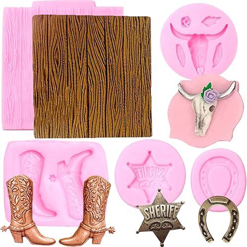 Miniatura 1 de Moldes de silicona de cabeza de toro, 5 unidades, molde de fondant de corteza de herradura para resina de chocolate, caramelo, pastel, decoración de