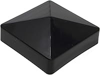 Vista 25 de Pyramid True - Tapa de vinilo de plástico para poste de valla de 4 x 4 pulgadas (3.937 in x 3.937 in), color negro o blanco/múltiples cantidades