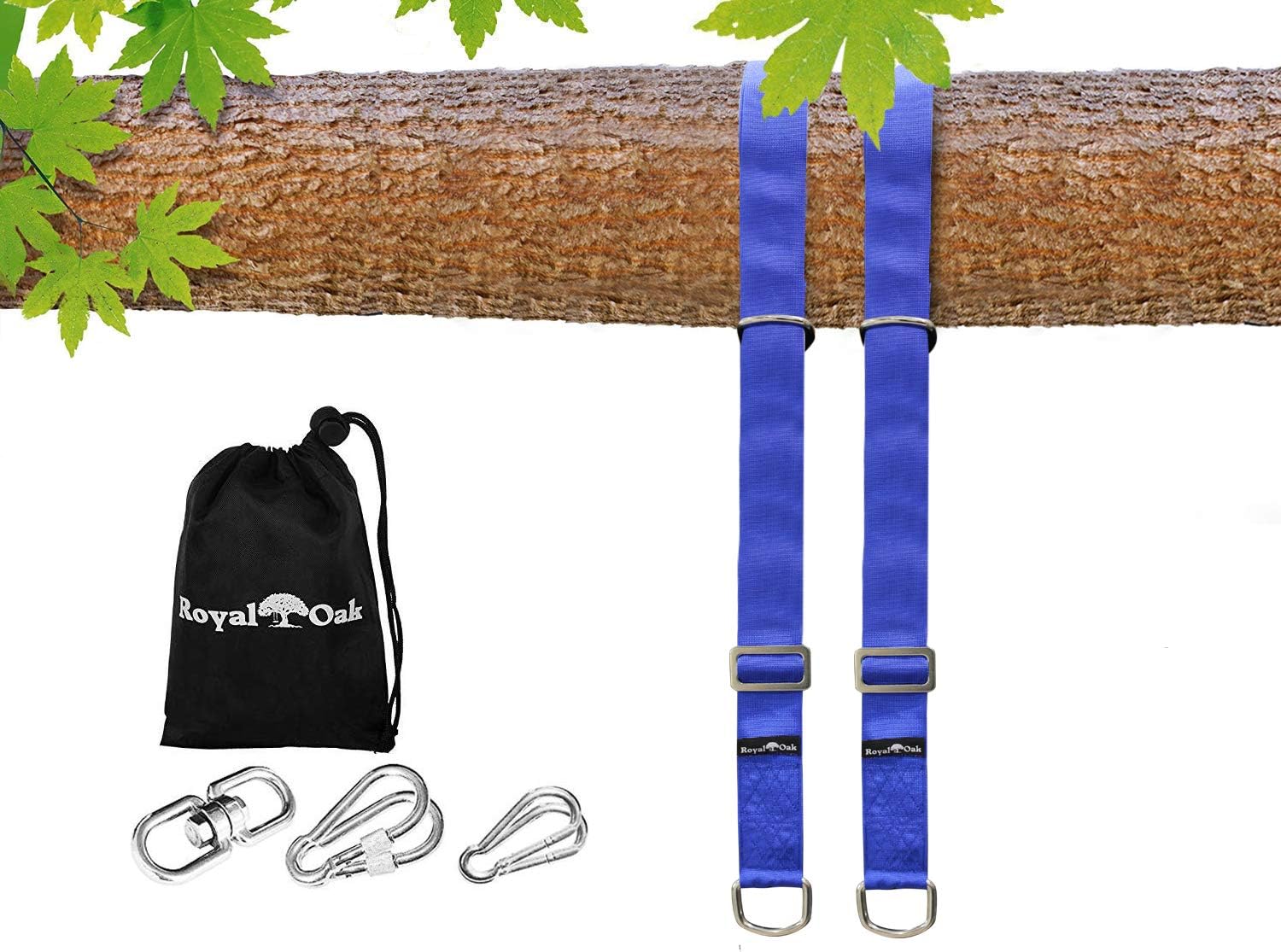 EASY HANG (8FT) BLUE ADJUSTABLE TREE SWING STRAP X2 Holds 4400lbs Heavy Duty
