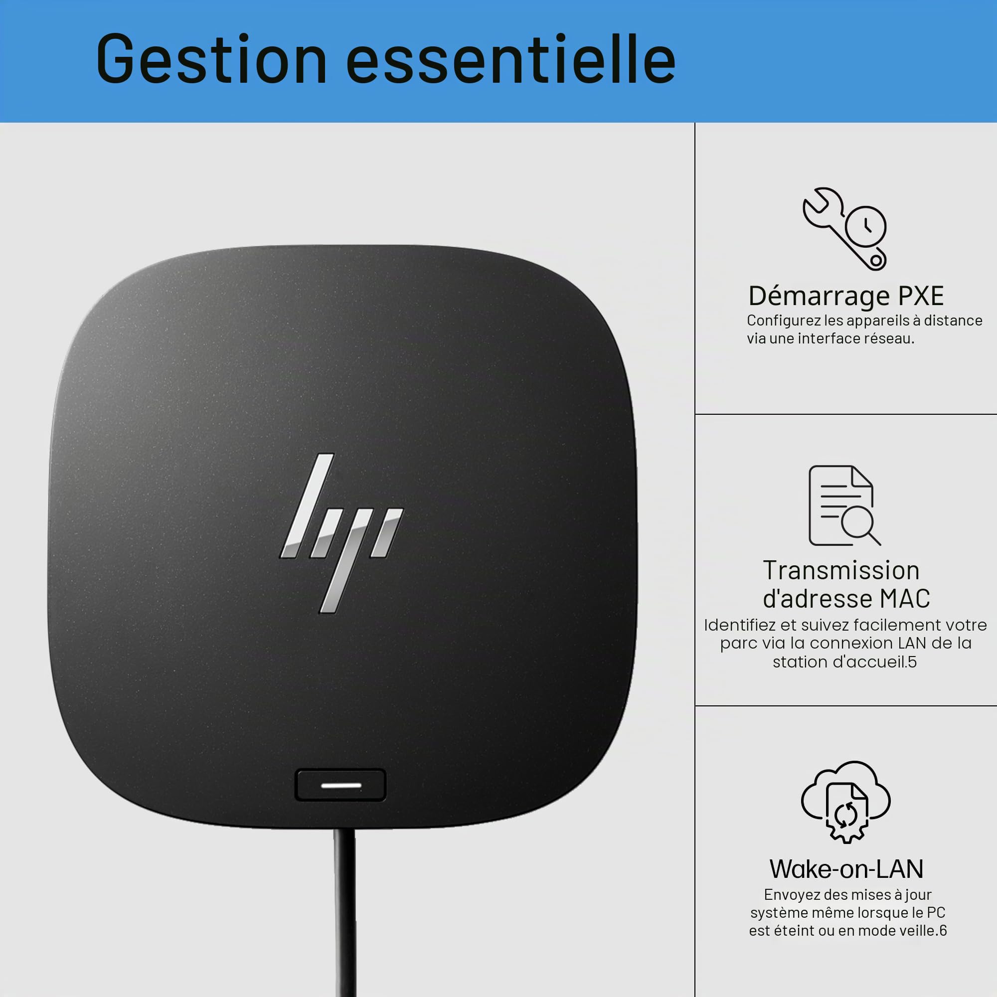 HP Adaptateur USB-C Dock G5-11 en 1 pour Ordinateurs Portables, PC et Ordinateurs Portables compatibles USB-C et Thunderbolt – Câble Unique pour Le Chargement, la Mise en réseau ou Les transferts de