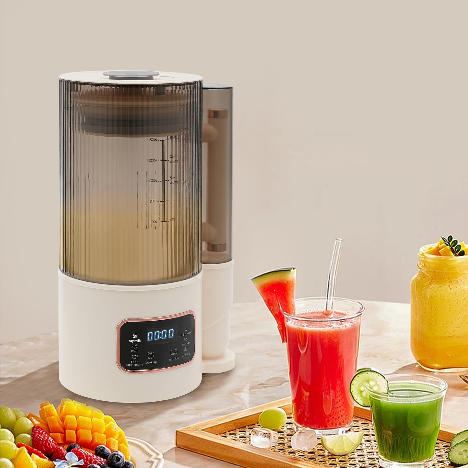 Sojamilch-Maschine, Premium-Sojamilch-Maschine, Heizleistung: 500W-Kapazität: 1000M(Heißes Getränk),Die ideale Wahl für die Zubereitung von Getränken wie Sojamilch und Fruchtsaft