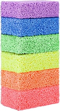 MiKoom Floam 6 PCS Foam Clay Fun Foam for Toddlers Update Bright Colors Giant FoamBeads Play Kit for Kids, Classroom Educational Activity Toys Arts Crafts for Boys Girls