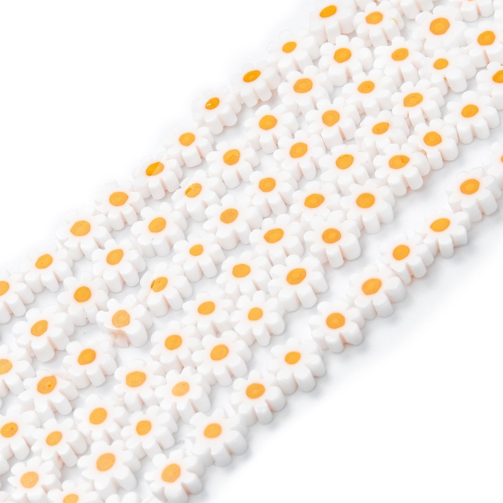 56pcs Daisy Flower Lampwork Glass Charms Bead Handmade Small Flower Floral Sunflower Crystal Charms Yellow White for DIY Jewelry Bracelet Necklace Making Craft Supplies Spring 6-9mm Hole: 1mm, Small
