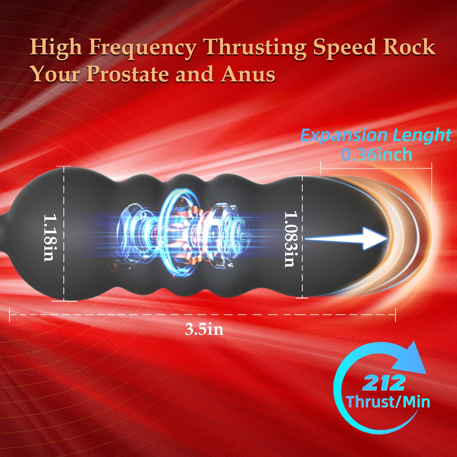 Thrusting Massaggiatori Prostata con Anelli per Uomo e Coppia, Vibratore Sex Toys per Stimolare il Anali Uomo, Medical Silicone Penis Ring con 9+9 Modalità, Morbido ed Elastico, Durevole (YDL-013)