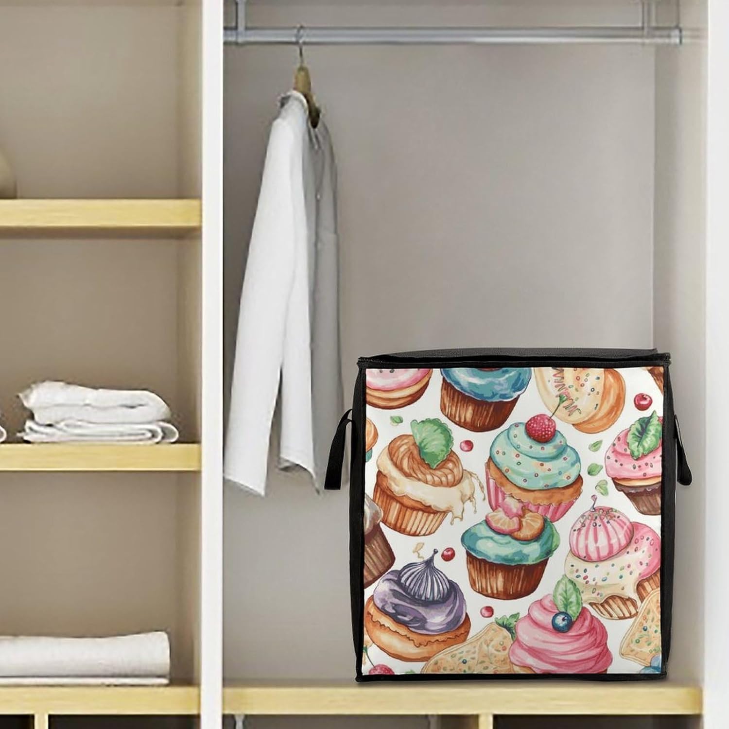 Cupcakes Donuts Muffins Sugar Storage Bags Moving Bags Storage Bins | Comforter Storage Bag Reinforced Handles & Zippers Foldable Closet Organizers and Storage for Blanket Pillow Clothes