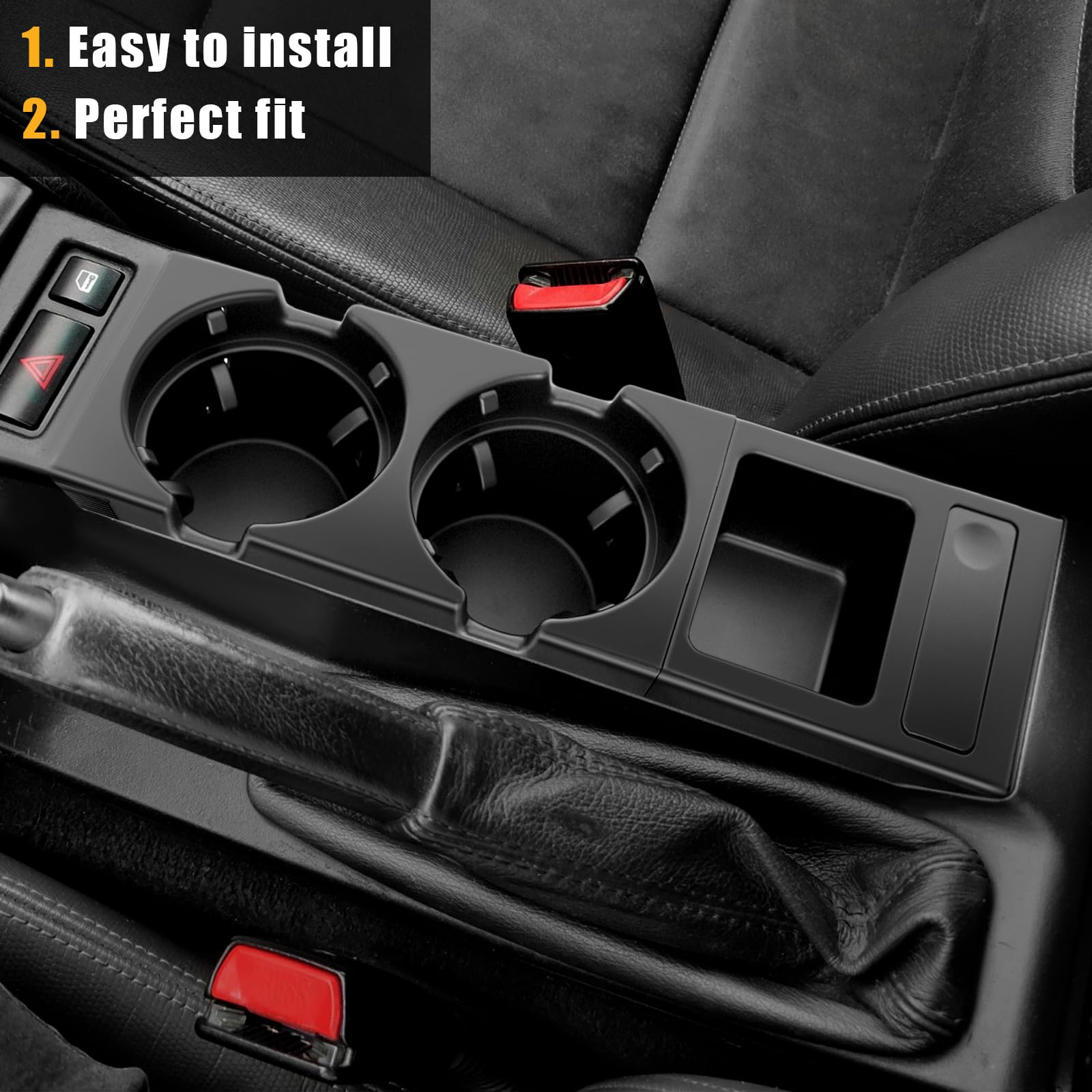 Geloo Centrale Anteriore Portabicchieri E46 Consolle Portabevande 5116821795351168217953 51168217957,Auto Nero Porta bevanda centrale anteriore per 1998-2004 serie 3
