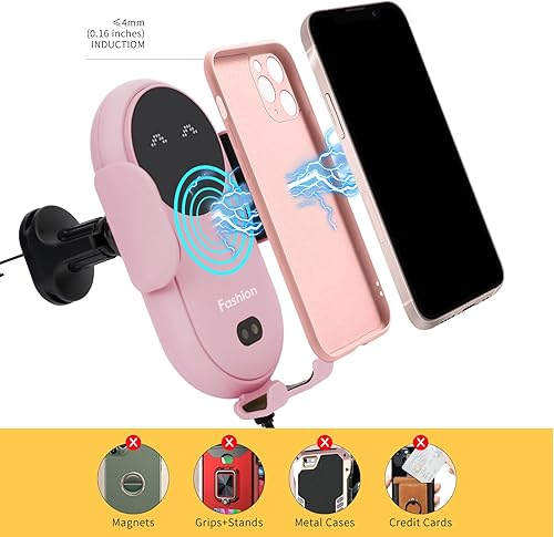 Miniatura 5 de Aendern Soporte inalámbrico para cargador de automóvil, cargador rápido Qi MAX 15W, cargador inalámbrico para automóvil, ventilación de aire,