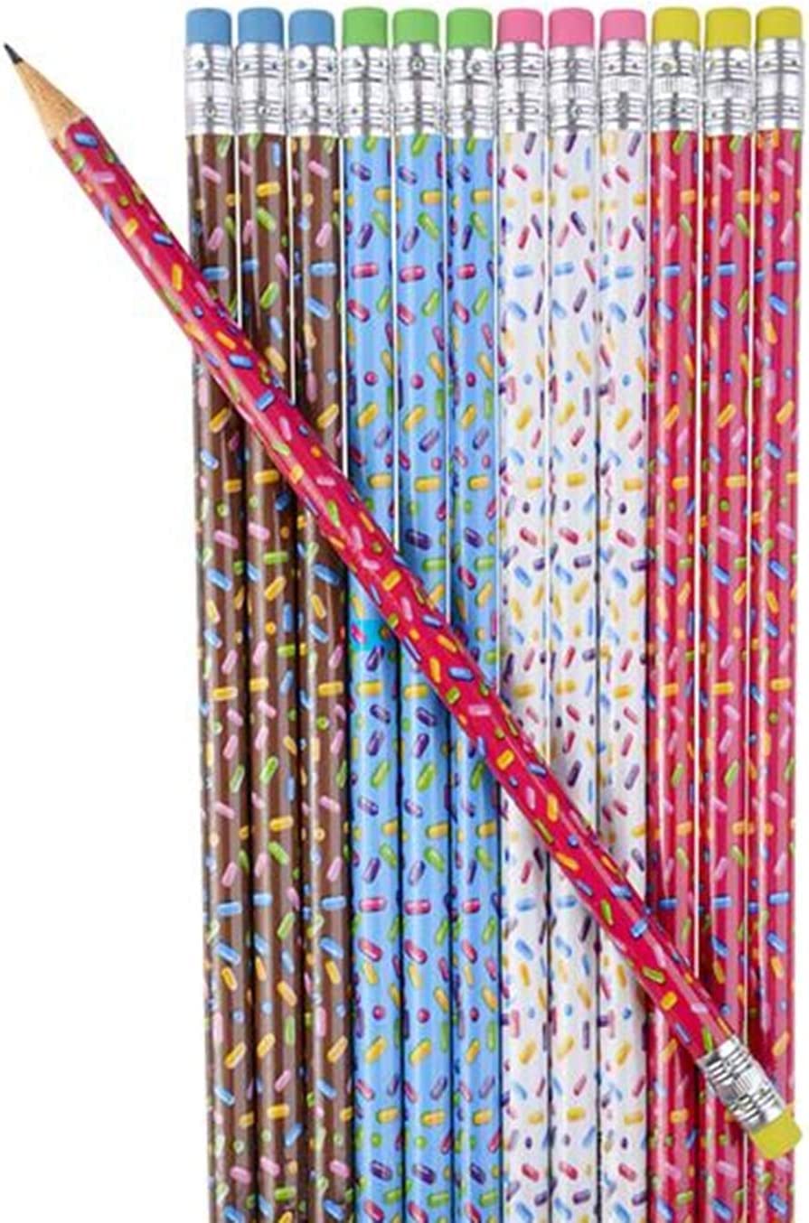 HAPPY DEALS ~ Donut Cupcake Sprinkle Pencils | 48 Pc | Sweet Treats Party Favors Candy Land