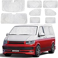 MRWiZMS VW T5 T6 Hővédő Szőnyeg Szélvédő Alumínium Fleece UV Védelem 8 Részes 1