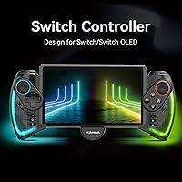 Vista 2 de Interruptor LED Joycon compatible con ajuste telescópico, interruptor mejoradointerruptor OLED Joycon controlador para modo portátil, controlador