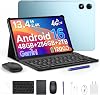 Tablet Android P13 Pro de 13.4 pulgadas, Android 16 con Gemini AI, UNISOC T7280 Octa Core, 48GB RAM+256GB ROM, pantalla 2.4K 120Hz, 12000mAh, 4G LTE, 16MP+8MP, con teclado y lápiz - Azul 1