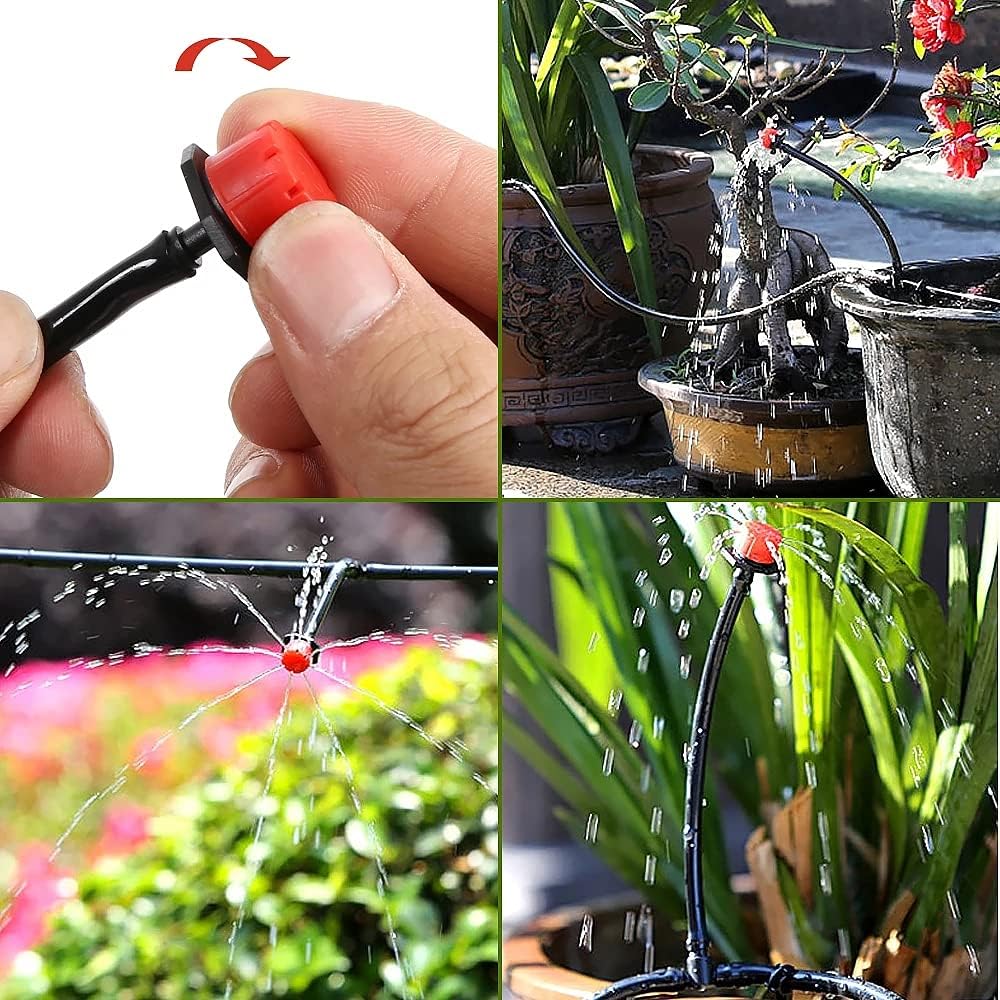 159pcs Sistema de Riego por Goteos, Queta Sistema de Irrigación con Manguera de 40M, Kit de Riego por Microgoteo Ajustable para Plantas de Jardín Cultivo de Invernaderos Atomización Enfriamiento
