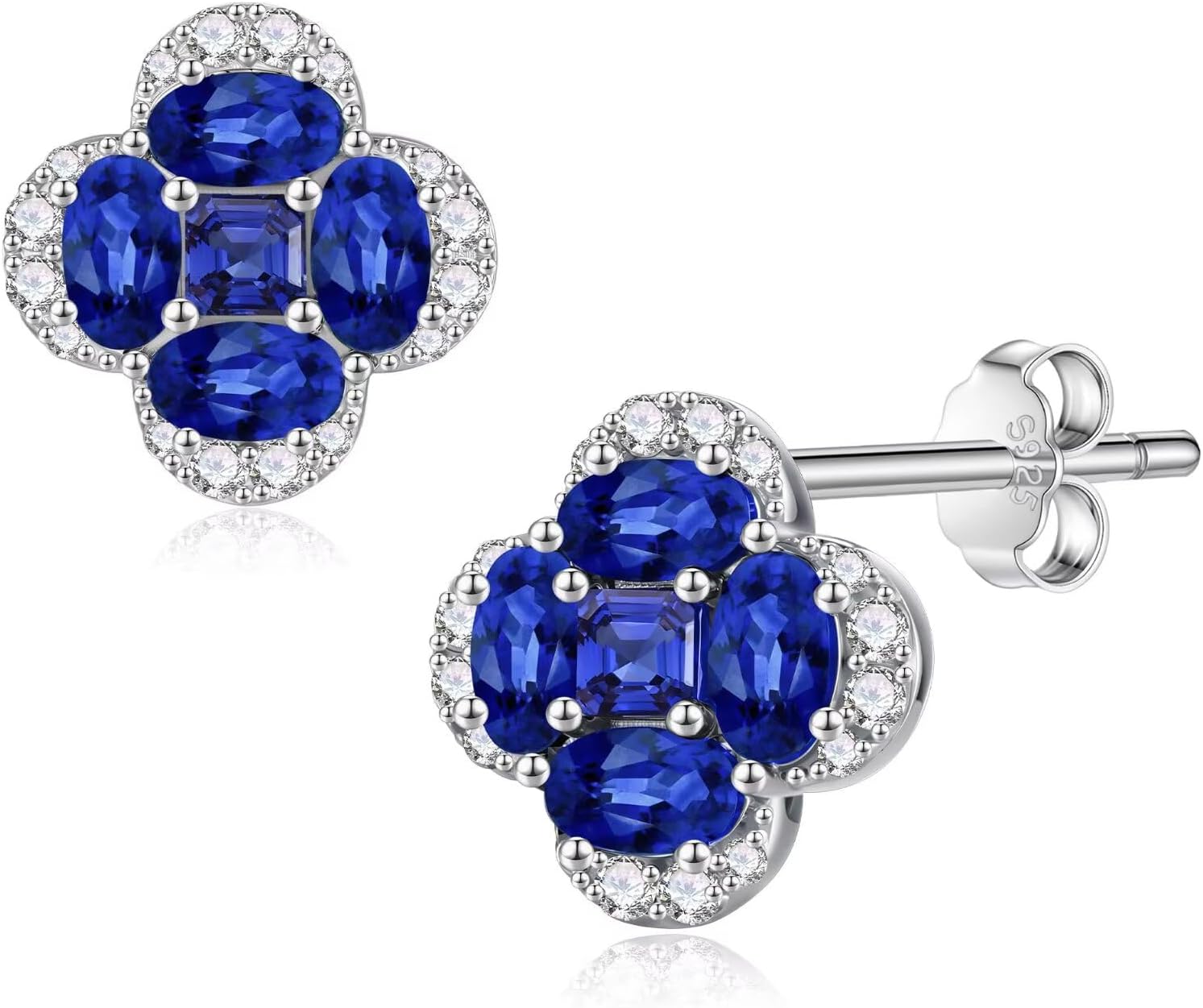 Iefil Mothers Day Gifts for Wife - 925 Sterling Silver Clover Birthstone Earrings, Birthday Mothers Day Gifts for Mom Wife Daughter