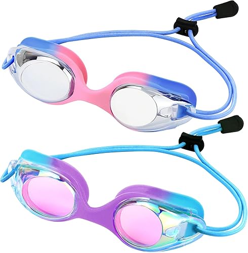 Miniatura 9 de Vvinca Kids Swim Goggles with Bungee Strap No Leaking Anti Fog Toddler Goggles with Quick Adjust Ages 3-14