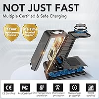 Vista 23 de HATALKIN Estación de carga inalámbrica 3 en 1 compatible con Apple Products Cargador de múltiples dispositivos para Apple Watch Ultra 11 10 9 8 7 SE