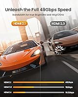 Vista 9 de Silkland Cable HDMI ARC/eARC 8K 2.1 para barra de sonido de 6.6 pies, 8K @60Hz 4K a 120Hz, cable HDMI de alta velocidad para cine en casa, 48 Gbps