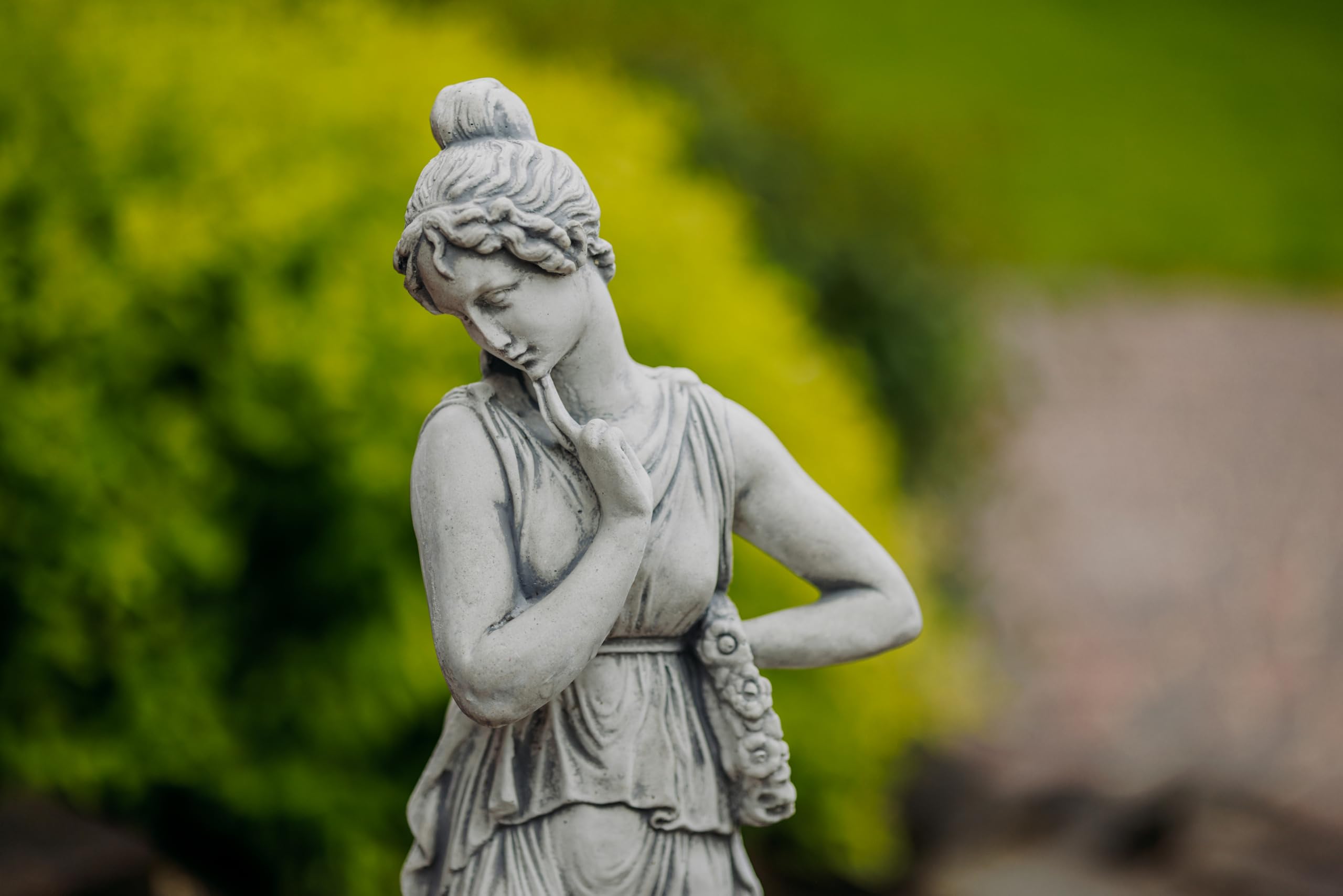 gartendekoparadies.de Statuetka damska, kamienna figurka, wys. 66 cm, 11 kg, szara, odporna na mróz z odlewu kamiennego do użytku na zewnątrz