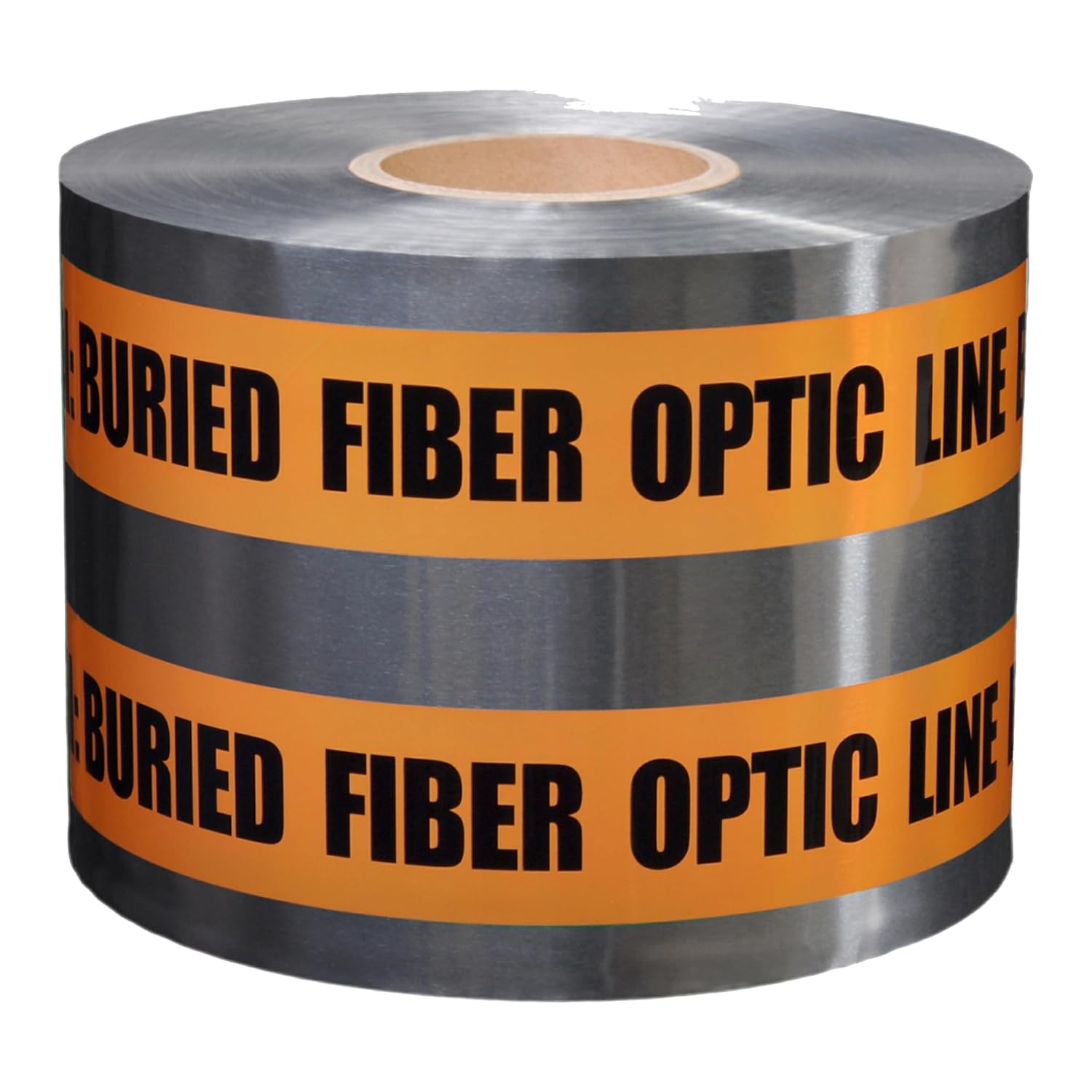 Presco Underground Detectable Tape, 6 in. x 1000 ft. (Orange with Black "Caution Buried Fiber Optic LINE Below" Printing)