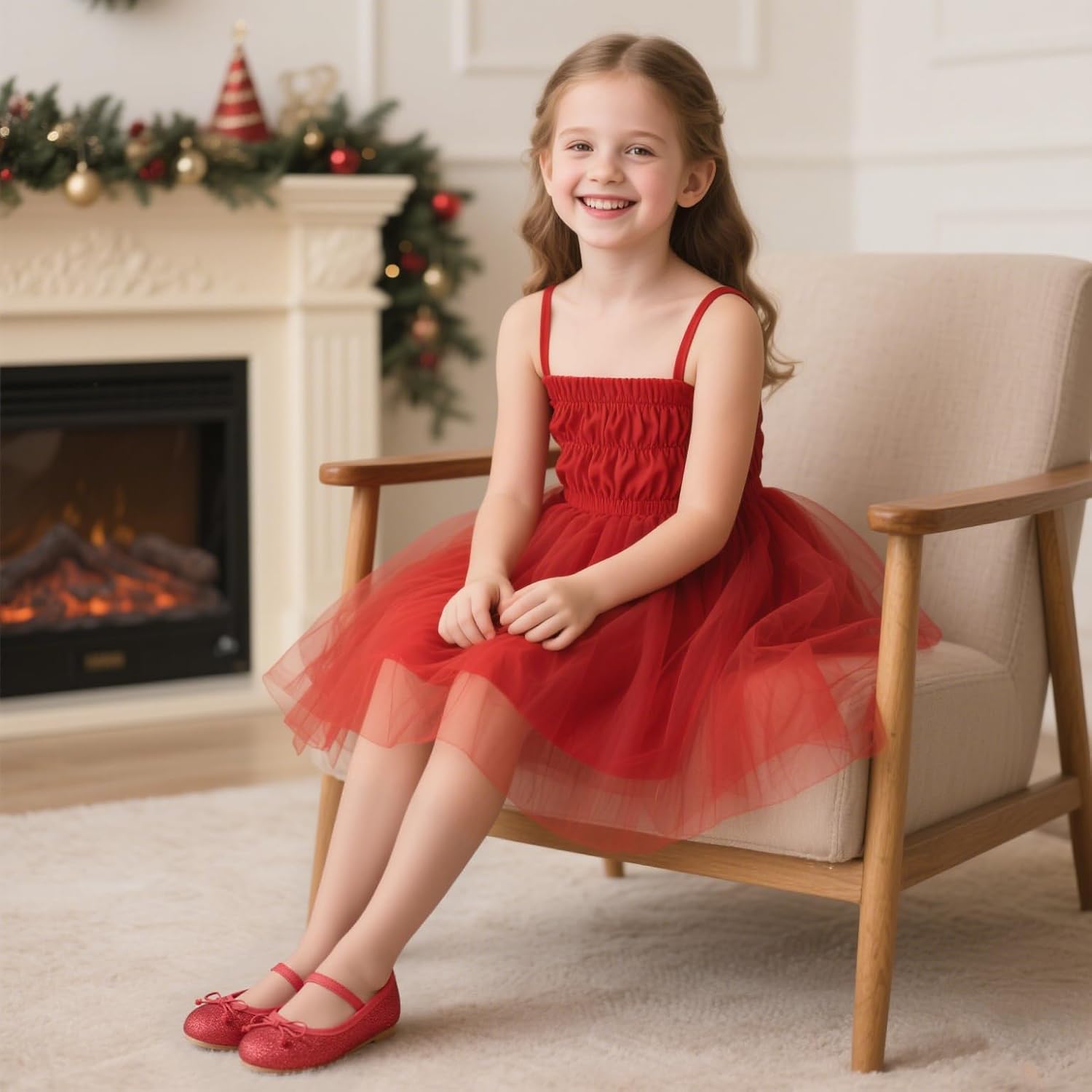 GINFIVE Toddler Girls Dress Shoes Little Girls Mary Janes Ballerina Flats Shoes Toddler - Image 2