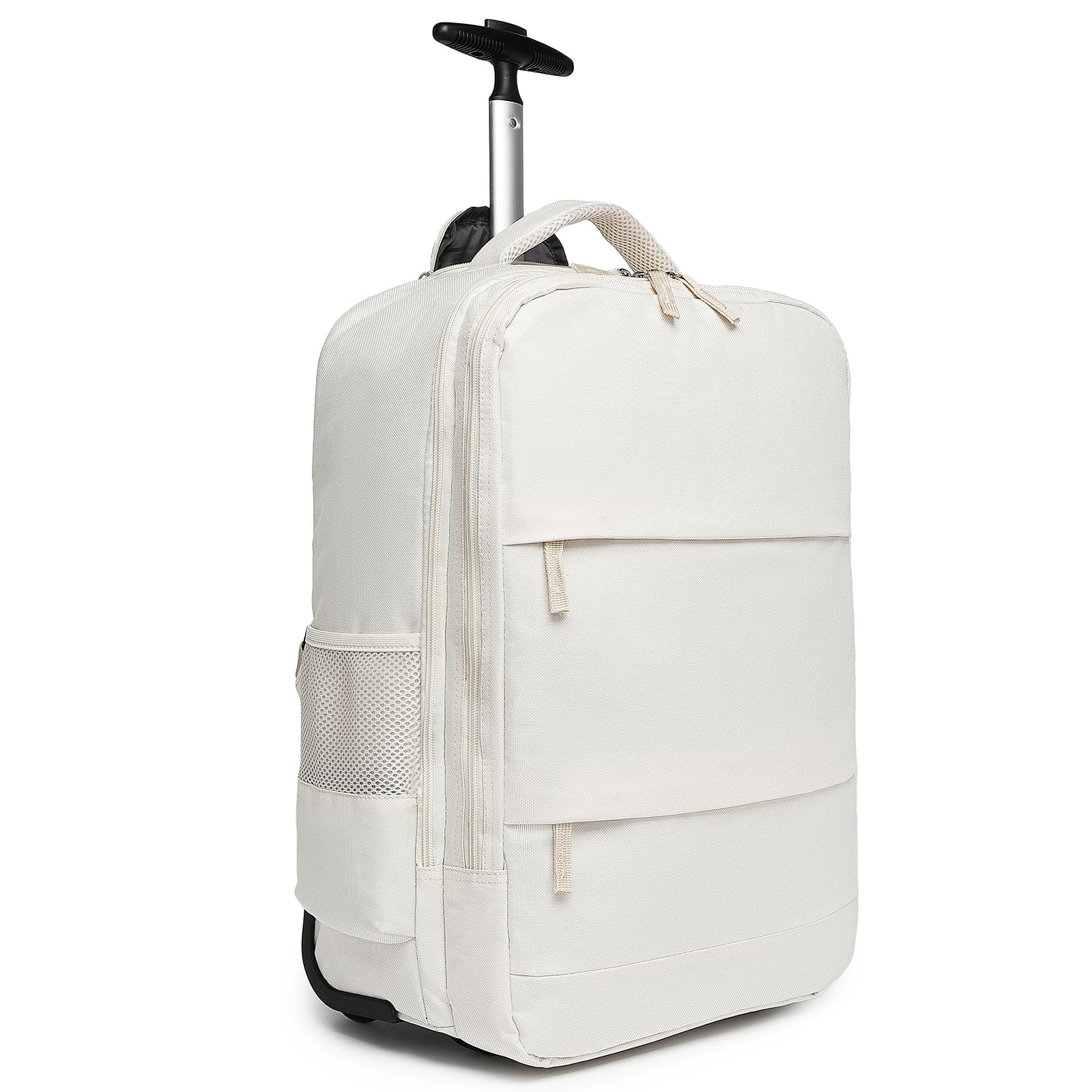 Photo 1 of Travel Backpack with Wheels,Rolling Backpack Roller Backpack Wheeled Laptop Backpack Business Backpack Carry on Backpack Flight Approved Fits 17 inch Laptop Backpack with Wheels for Women-Beige