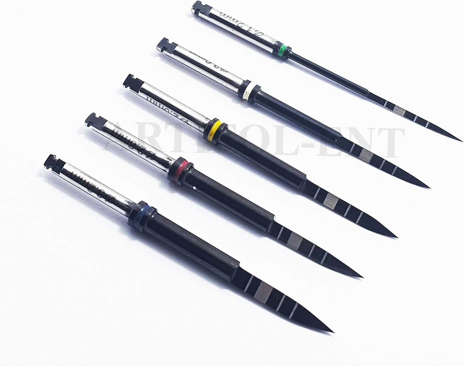 Generic Long Lance Pilot Drills Kit Implant Positioning Black Titanium Coated Drill Set of 5 Pcs, OS1033