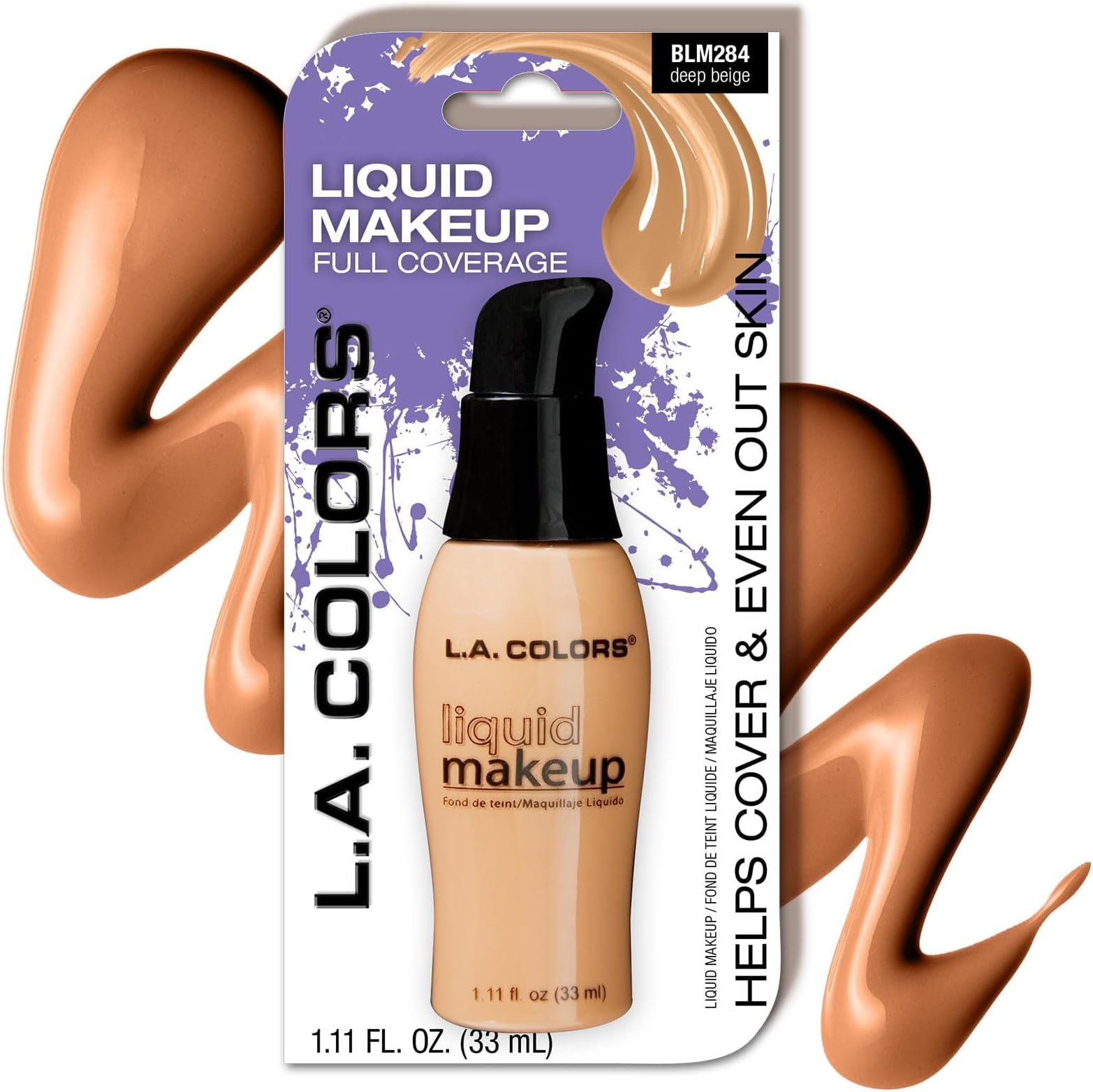 L.A. COLORS Liquid Makeup, Deep Beige - Carded CBLM284A