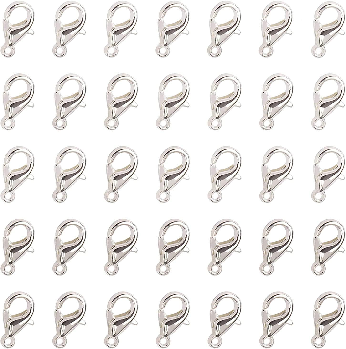 120 PCS Alloy Lobster Claw Clasps Silver Fastener Hook for DIY Jewelry Making Craft Supplies