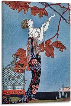 ジョルジュ・バルビエ陶板　　アートフレーム　額入り絵画　壁掛け ジョルジュ・バルビエ陶板 アートフレーム 額入り絵画 壁掛け Amazon