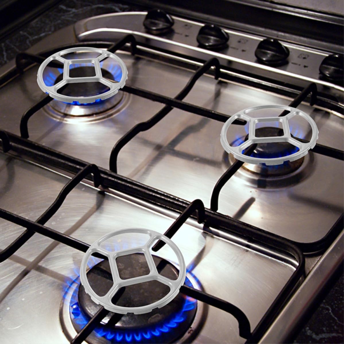3pcs Non-slip Alloy Wok Ring for Gas Stove Small Pots Support Stand Rack Kitchen Cooking Accessory Sturdy Gas Stove Stand Ring