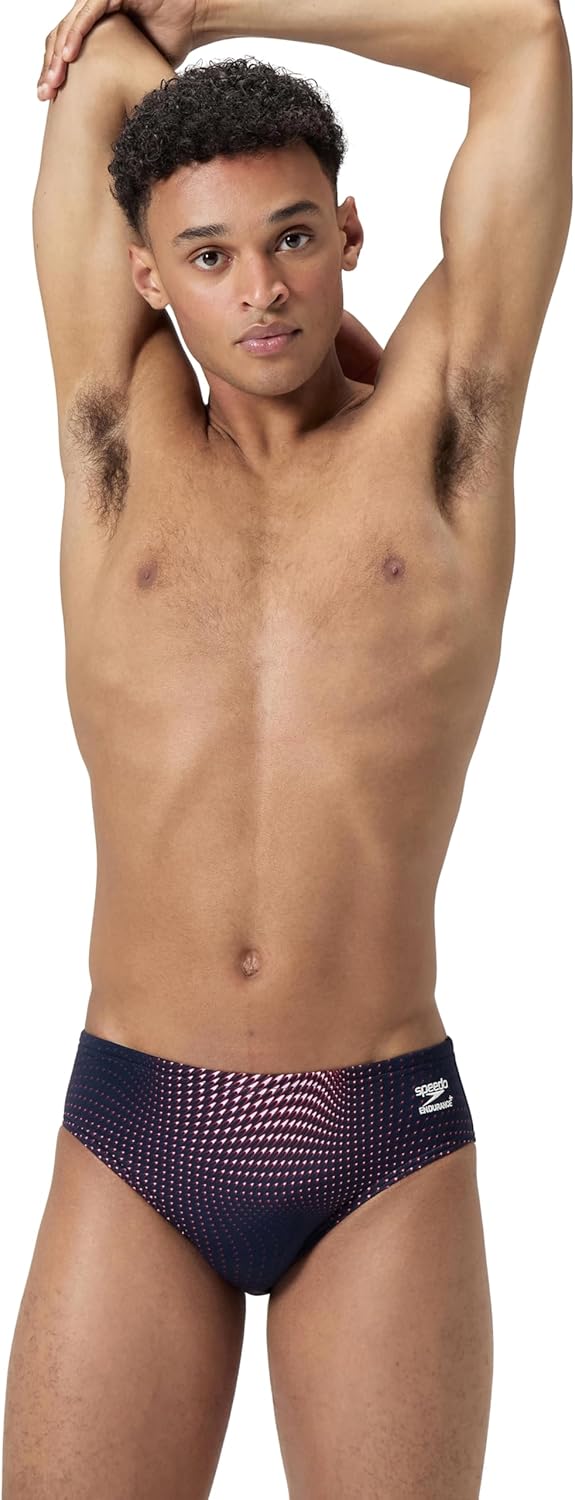 Speedo Men's Swimsuit Brief Endurance+ Printed Team Colors