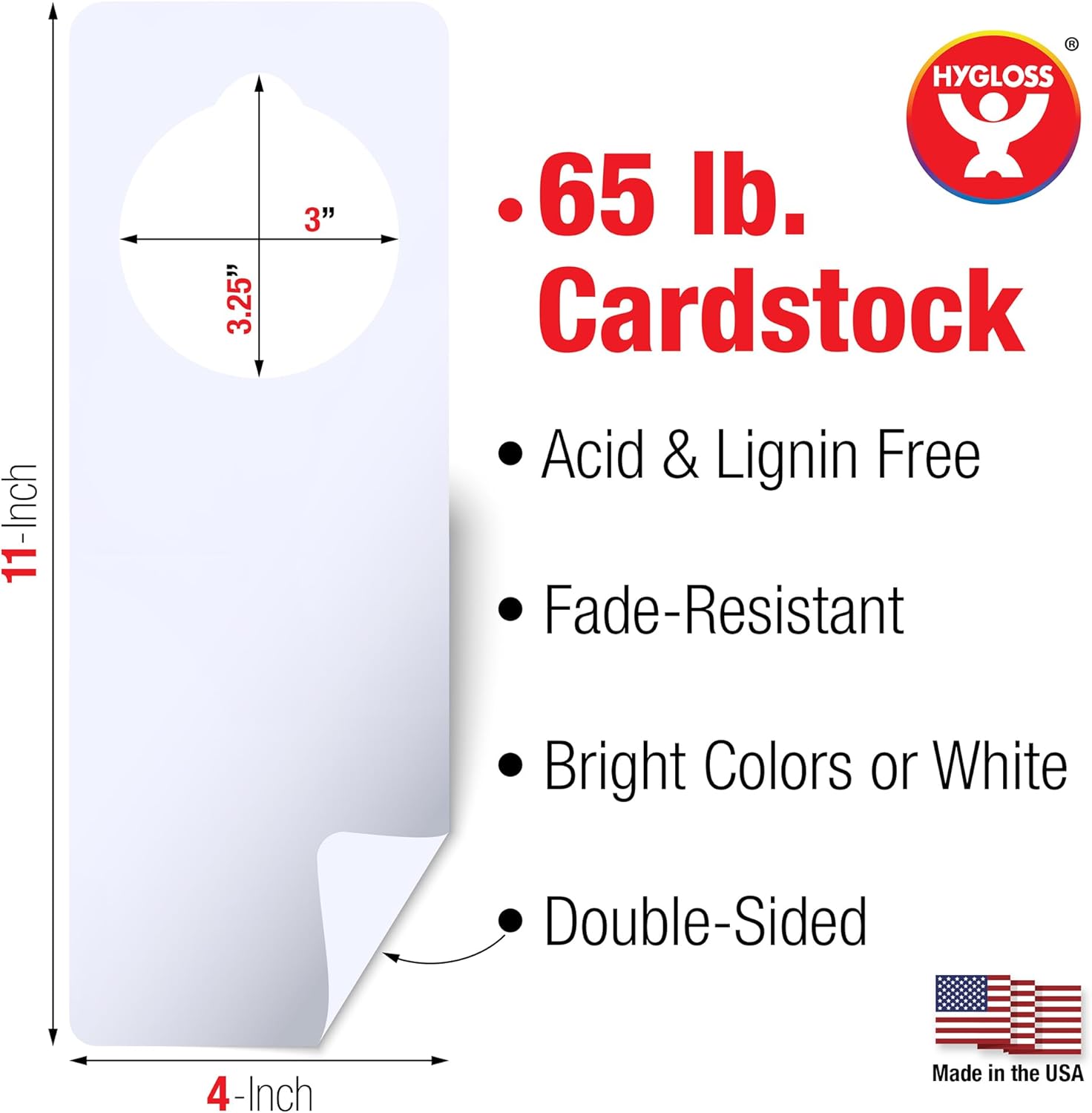 Hygloss Cardstock Door Knob Hanger Blank White for Crafts - 144 Pcs - for Easy Decorate/Write-On - Bulk Doorknob Hangers for Craft, DIY Blank Doorknob Sign Projects