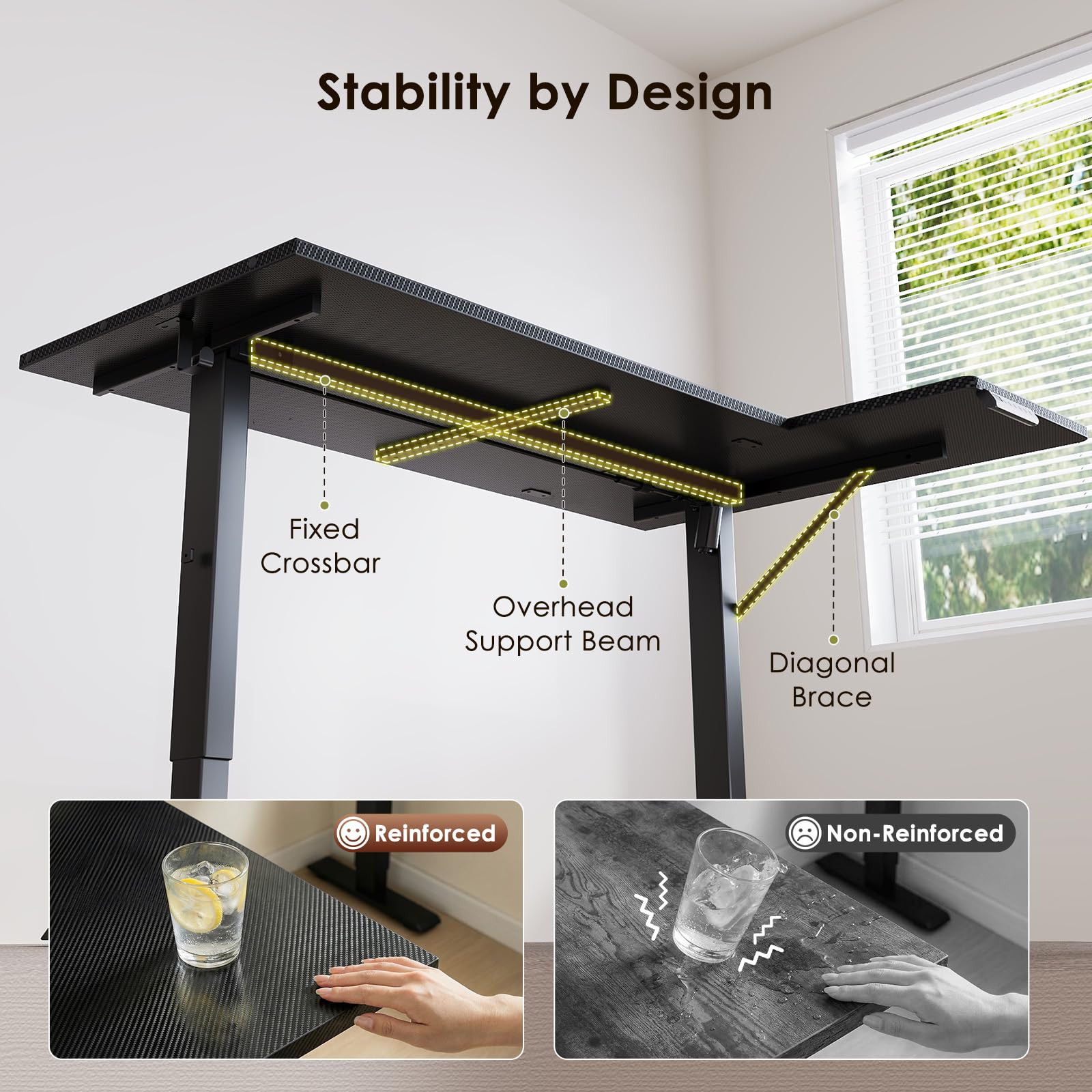 OffiGo Electric L Shaped Standing Desk 55 Inches Height Adjustable Table Reversiable Corner Stand Up Desk Lifting Computer — view 5