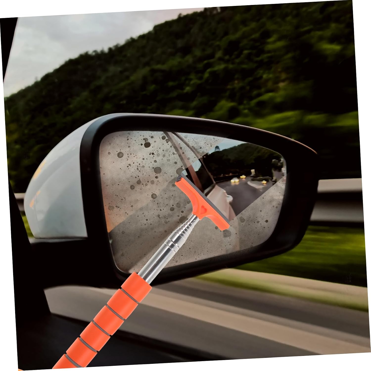 Car Rearview Mirror Wipe Squeegee Tool Retractable Window Cleaner for Safe and Car Cleaning for Rainy and Foggy Weather