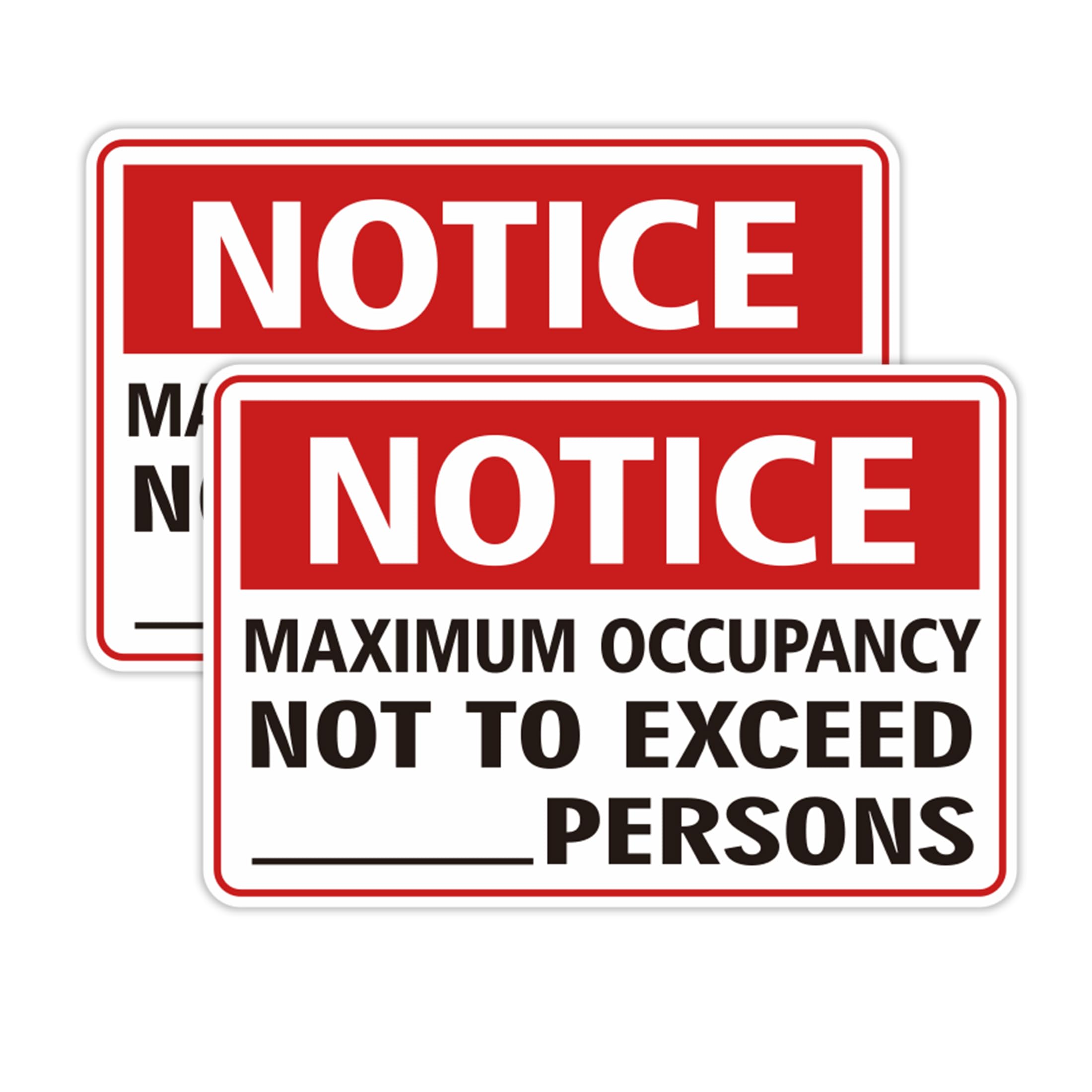 Sigicanage Maximum Occupancy Safety Sign, red, restaurant or Business (x (Pack of 2)