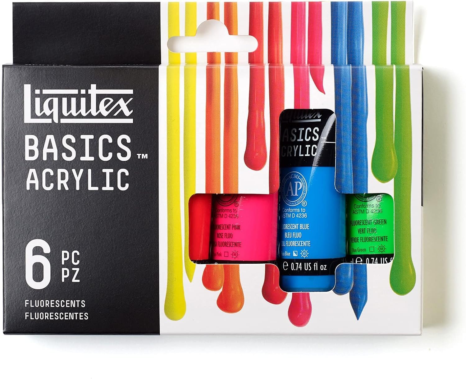 Liquitex Basics Acrylic Set of 6 Tubes 118 ml Fluorescent Colours
