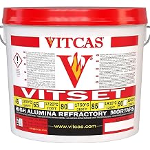VITCAS 25 KG 90- Refractory Mortar Ready Mixed   Furnace Cement- Fireplace Mortar- HIGH Heat Mortar- Fireplace Repair- Cartridge Furnace Cement- Refractory Cement