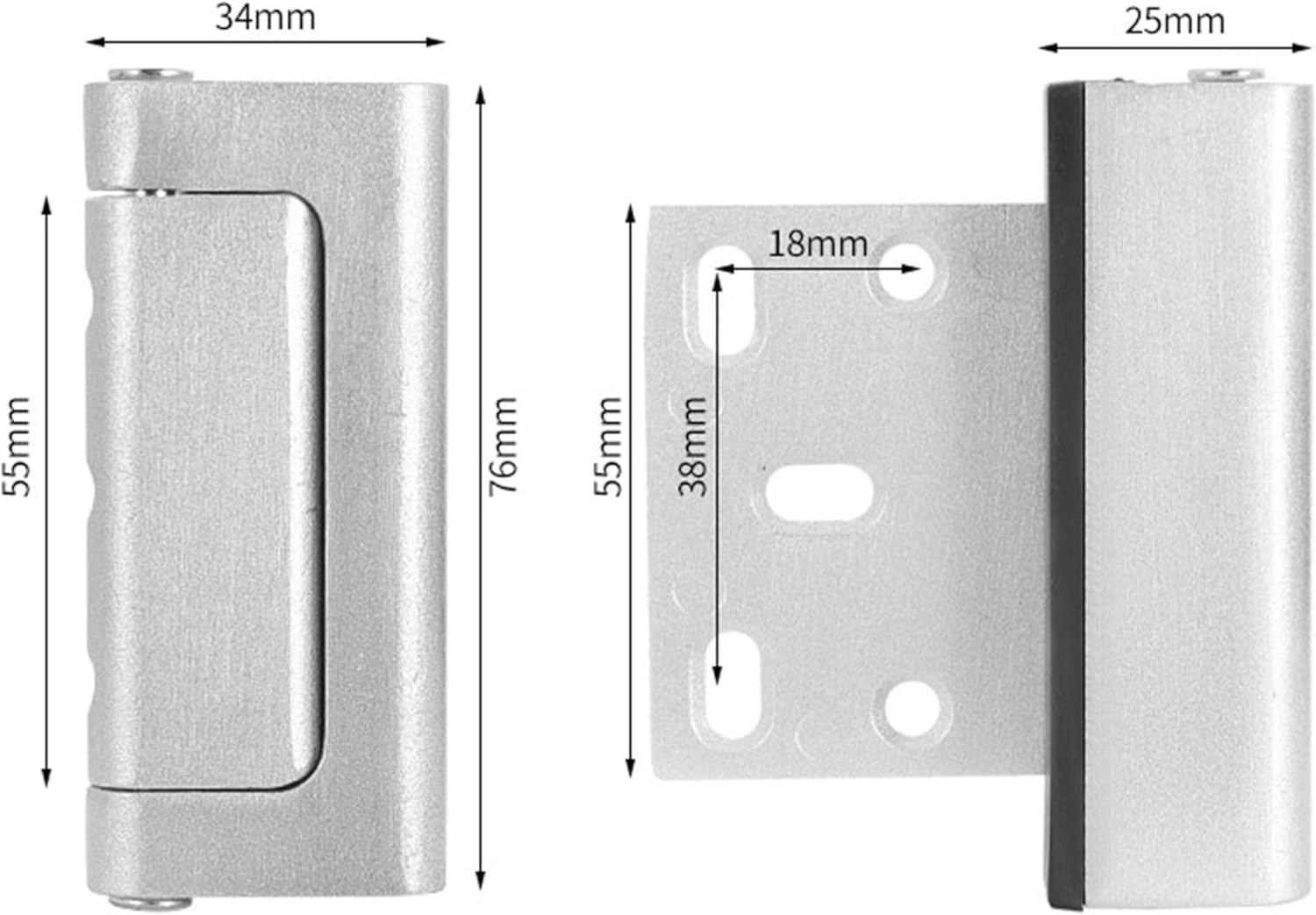 Home Security Door Lock, Child Proof Door Reinforcement Lock, Aluminum Construction Finish, Frame Lock, Silver,(2pcs)…