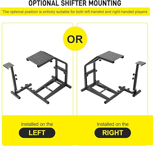 Miniatura 7 de Soporte de rueda de carreras de altura ajustable compatible con Logitech G25, G27, G29, G920 cabina de juegos, rueda de carreras y pedales no