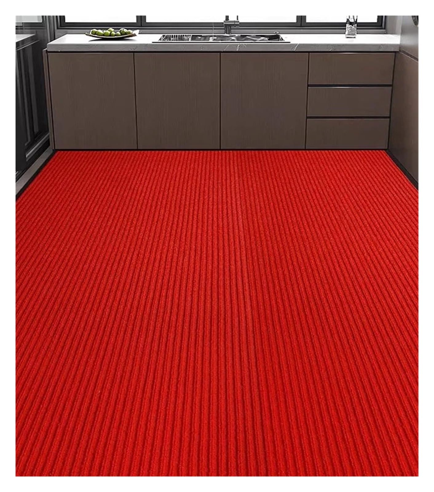 Tapis insonorisé lavable 180x180cm rouge antidérapant pour protéger les parquets fragiles