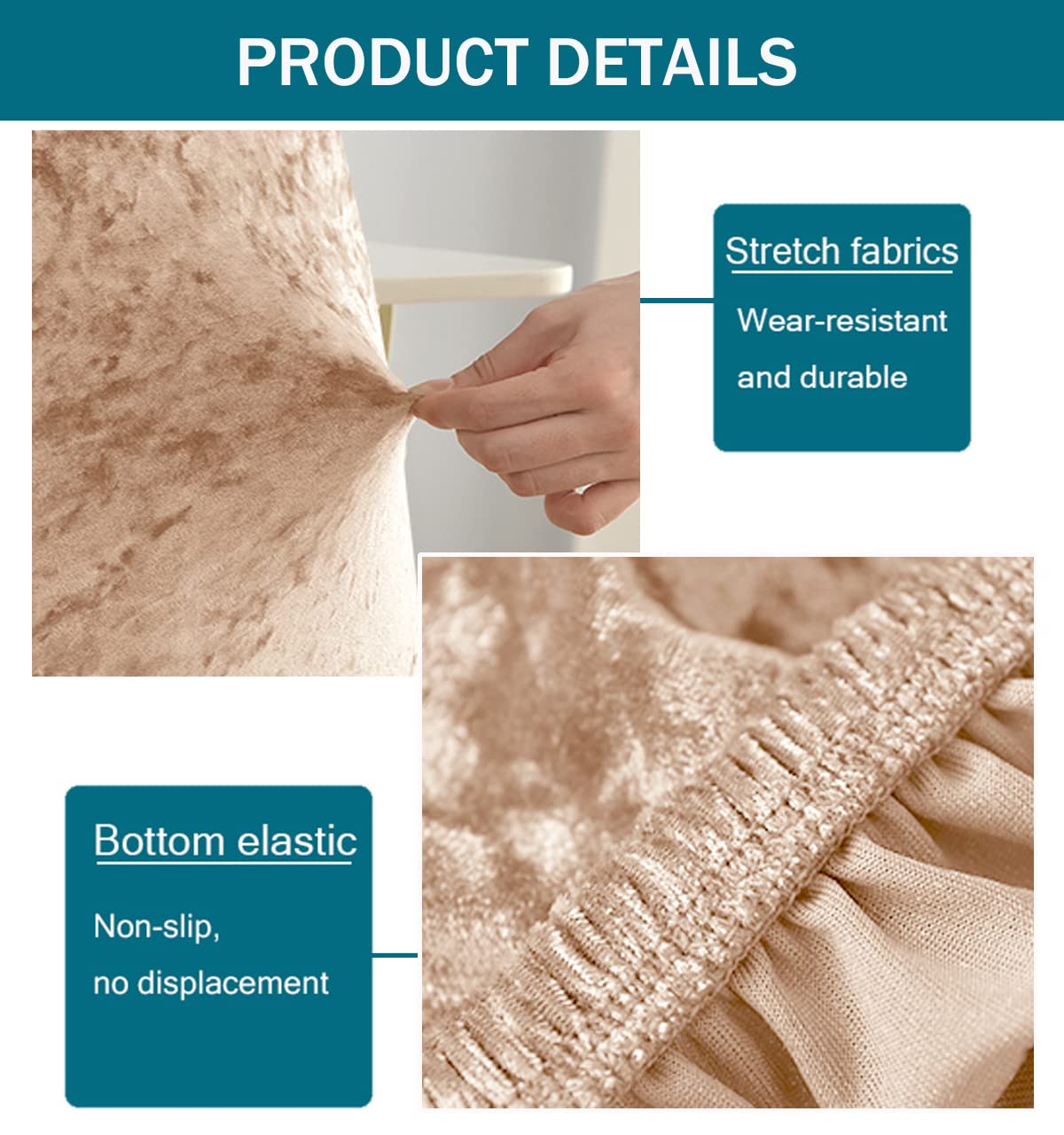 Coprisedie Elasticizzate Parson, Set Da 2, Proteggi-sedie Pranzo Elastiche E Lavabili(White,4 Pieces)