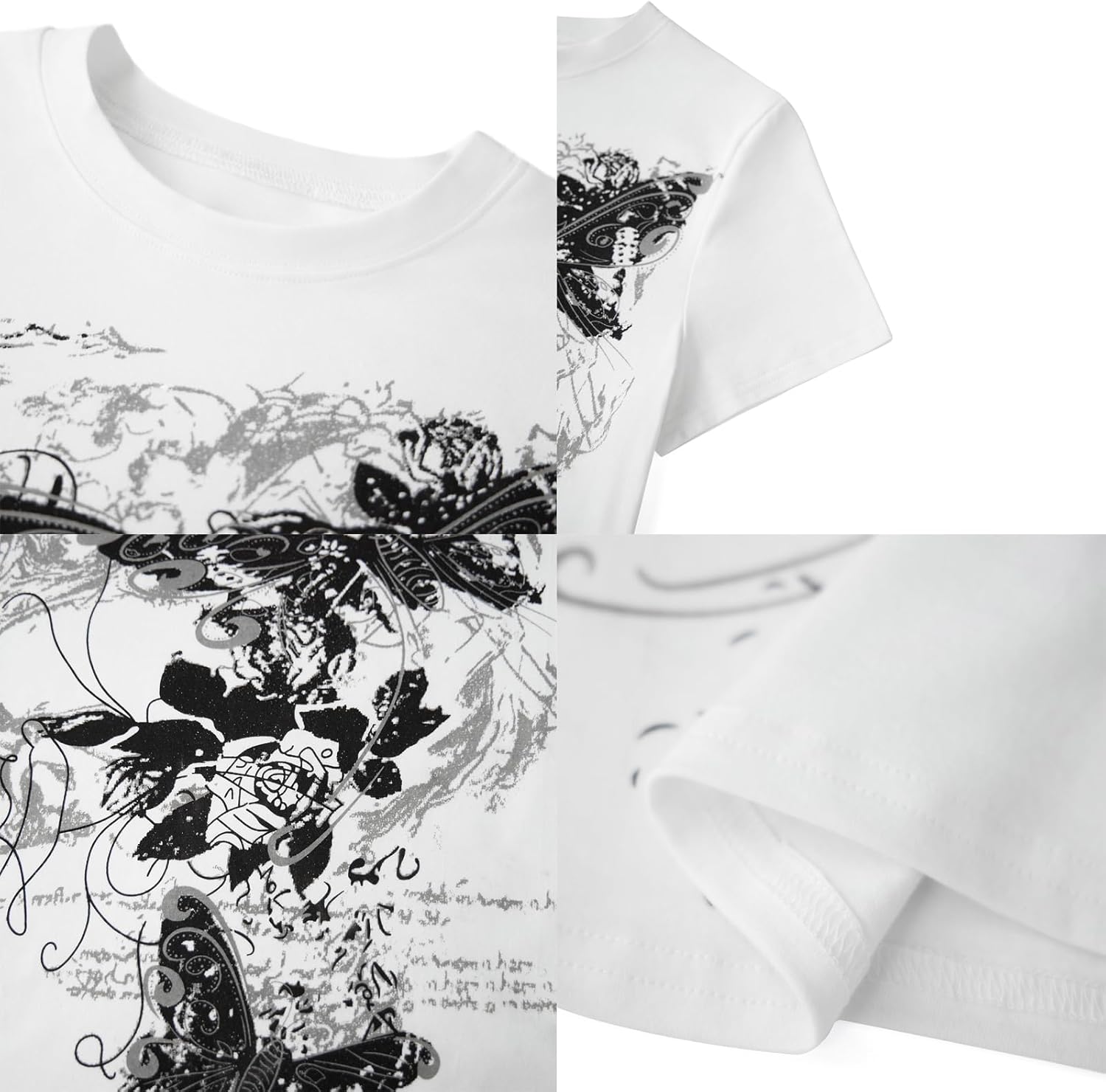 Women Y2k Grunge Shirt Goth Vintage Graphic Tee 2000s Aesthetics Short Sleeve Crewneck T-Shirt Summer Going Out Top - Image 7