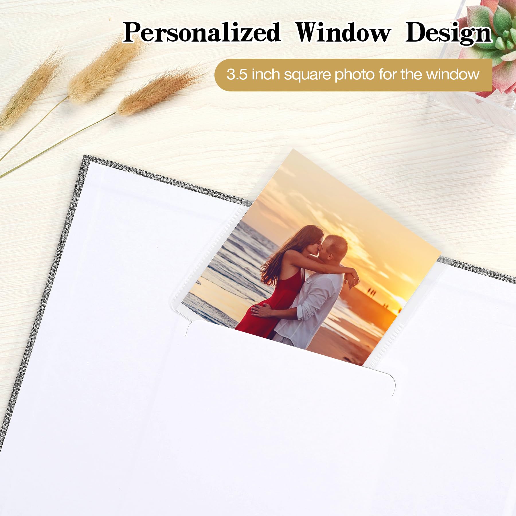Mublalbum Album fotografico fai da te, 21 x 28 cm, 40 pezzi, 80 pagine, copertina in lino, copertina in lino, per bambini, matrimoni, viaggi, progetti fai da te (bianco)