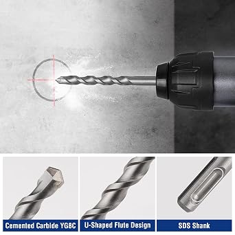 WORKPRO 16-Piece SDS-Plus Rotary Hammer Drill Bit & Chisel Set