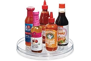 iDesign Linus Lazy Susan Organizer for Kitchen, Pantry, Bathroom - 11" Inch Turntable, Clear