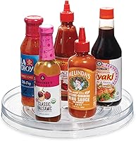 iDesign Linus Clear Recycled Plastic Lazy Susan Turntable Organizer 11 Inch - Pantry Cabinet Spinner