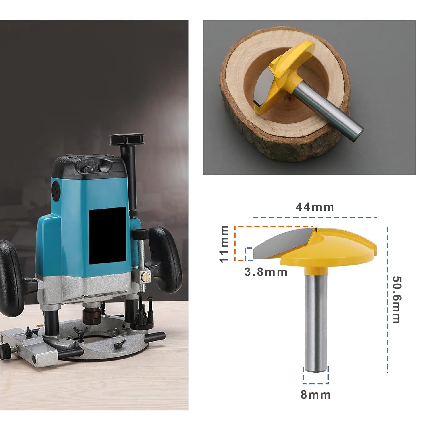 ECSiNG Horizontal Crown Router Bit - Bowl Router Crown Cap Molding Cutter Tools for Wood Chipboard Plywood Panels