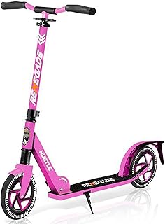 Hurtle Renegade Kick Scooter for Kids, Teenagers & Adults - 2-Wheel Folding Scooter with Adjustable T-Bar Handlebar - Alloy Anti-Slip Deck
