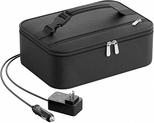 Calentador de alimentos portátil  Fiambrera térmica para adluts  Lonchera térmica eléctrica con asa de hebilla, bolsas calentadoras de alimentos