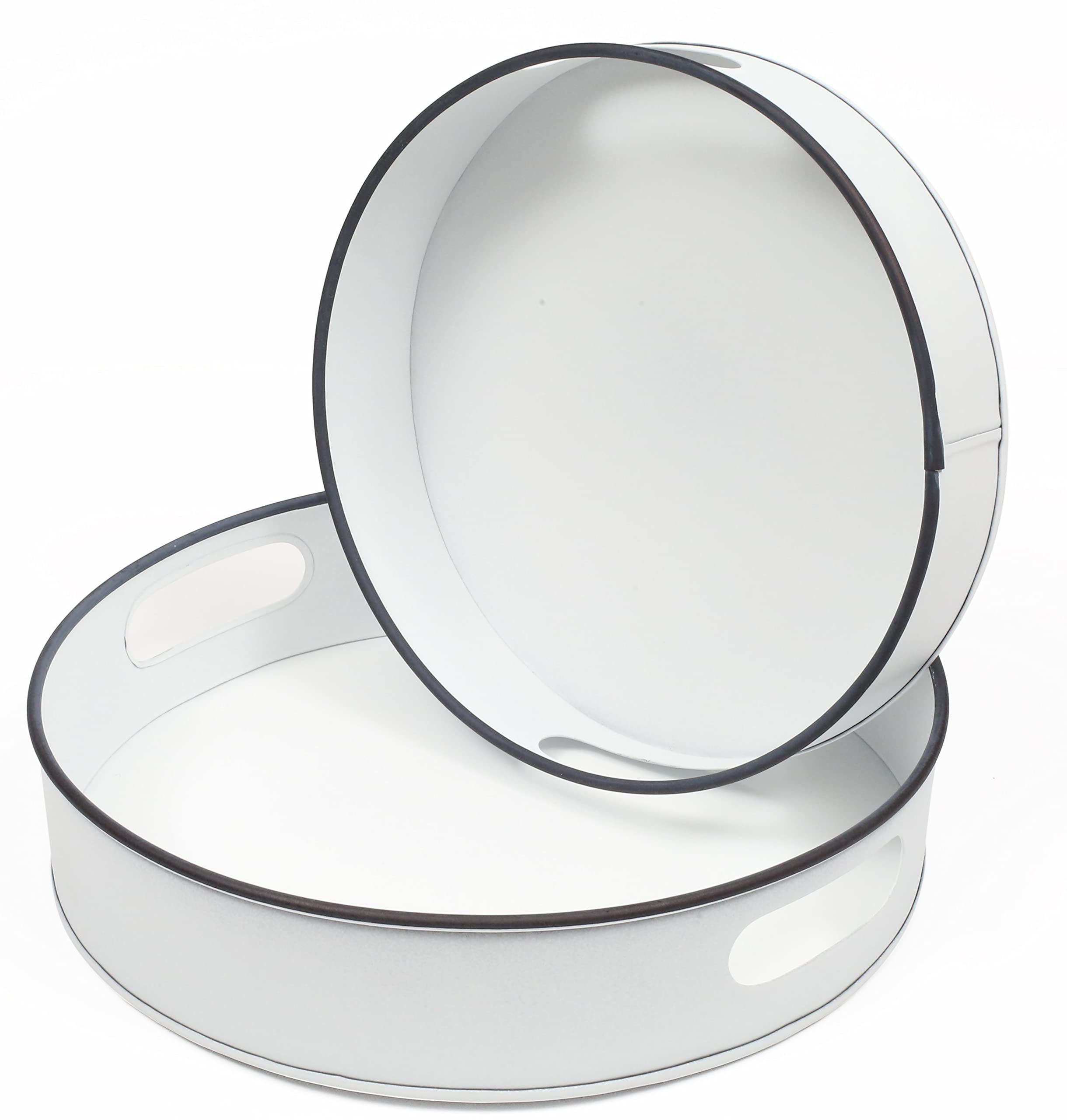 Amazon.com: Decorative Coffee Table Tray,Galvanized Round Serving Tray ...